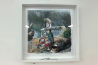 Litografie „Zátiší s&nbsp;kostelem“ — Pavel&nbsp;Beneš